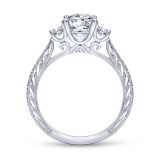 Gabriel & Co. 14k White Gold Contemporary 3 Stone Engagement Ring - ER7288W44JJ photo 2