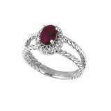 Jewelmi Custom 14k White Gold Ruby Diamond Ring photo