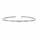 Jewelmi Custom 14k White Gold Diamond Bangle Bracelet photo