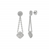 Jewelmi Custom 14k White Gold Diamond Drop Earrings photo