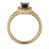 Jewelmi Custom 14k Yellow Gold Sapphire Diamond Ring photo 2