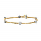 Jewelmi Custom 14k Two Tone Gold Diamond Bracelet photo