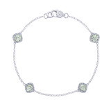 Tacori Sterling Silver Crescent Embrace Gemstone Women's Bracelet - SB22812 photo