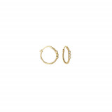 Jewelmi Custom 14k Yellow Gold Diamond Hoop Earrings photo