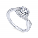 Gabriel & Co. 14k White Gold Contemporary Twisted Engagement Ring - ER7804W44JJ photo 3