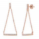 Jewelmi Custom 14k Rose Gold Diamond Drop Earrings photo