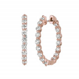 Jewelmi Custom 14k Rose Gold Diamond Hoop Earrings photo 2