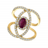 Jewelmi Custom 14k Yellow Gold Ruby Diamond Ring photo