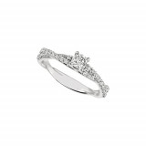 Jewelmi Custom 14k White Gold Twisted Diamond Engagement Ring photo