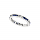 Jewelmi Custom 14k White Gold Sapphire Diamond Ring photo
