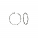 Jewelmi Custom 14k White Gold Diamond Hoop Earrings photo