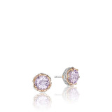 Tacori Sterling Silver and 18k Rose Gold Crescent Crown Gemstone Stud Earring - SE105P13 photo